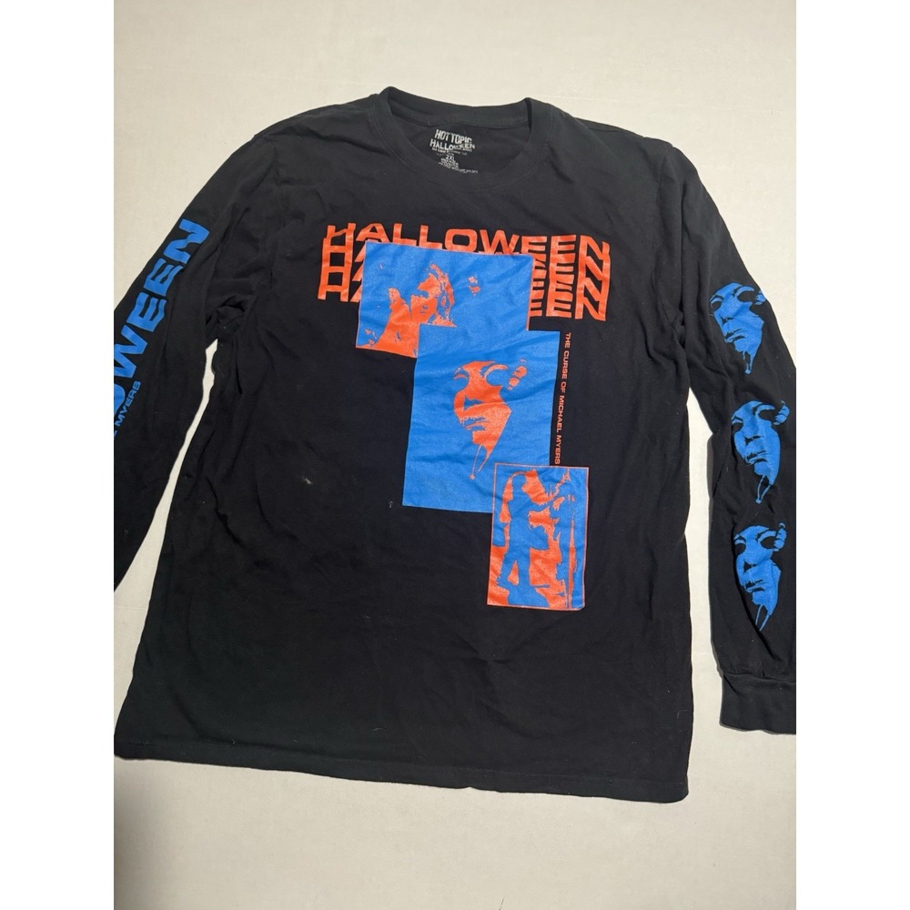 Hot Topic Halloween Michael Myers LS Black Tee, Front & Back 2x T-shirt